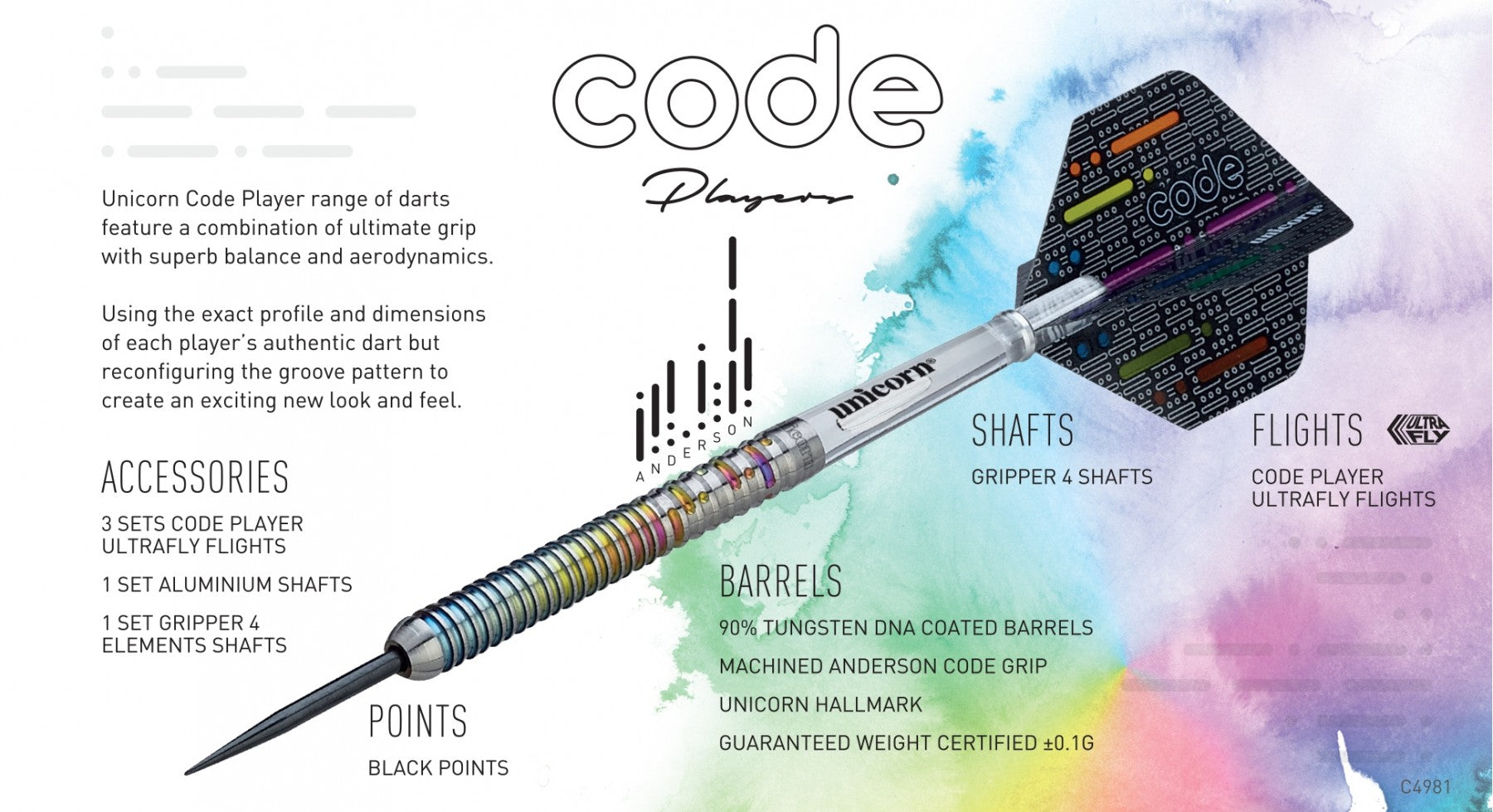 GARY ANDERSON CODE 90% TUNGSTEN – Unicorn Darts Australia